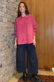 Paloma Tela Peter Pan Blouse Deep Rasberry